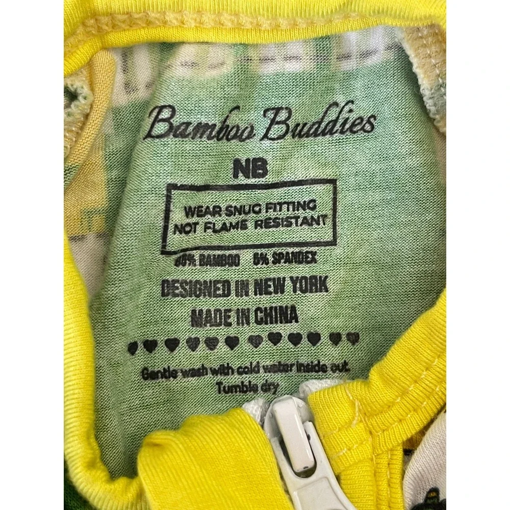 Bamboo Buddies John Deere Tractor Patchwork Bamboo Sleeper NB Newborn Zip Footie